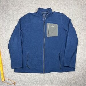 LL Bean Mens XXL Tall Airlight Knit Fleece Full Zip Jacket Blue 503448